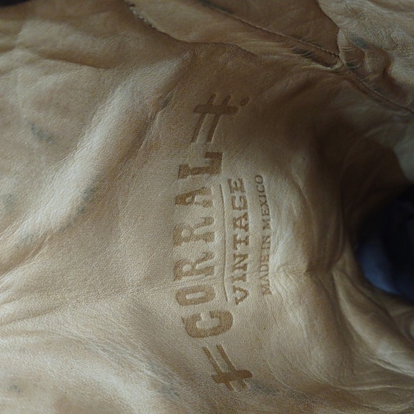 Corral Distressed Brown Embroidered Heeled Boots - Picture 14 of 15